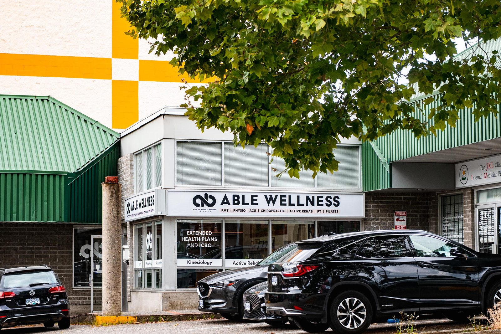 Street parking in front of the clinic